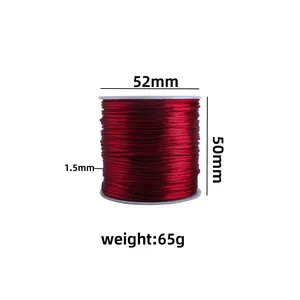 Cordon en nylon tressé bordeaux 1,5 mm pour attaches-tétines DIY et artisanat