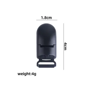 Black plastic pacifier clip for DIY baby accessories and pacifier chains, 4cm height