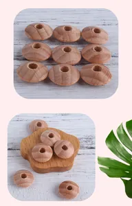 Details von 13 mm Buchenholzperlen für DIY-Schnullerketten und Beißring-Zubehör