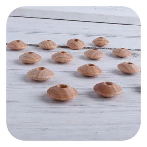 Natürliche 13mm Buchenholz Abakusperlen mit Loch für DIY Baby Schnullerketten Zubehör