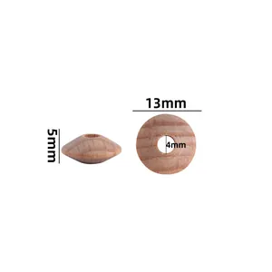 13mm natürliche Buche Abakus Perlen für DIY Baby Schnullerketten und Beißring Schmuck