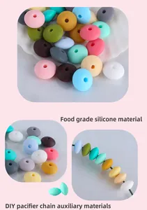 Detailed macro of colorful food-grade silicone abacus beads for DIY baby pacifier clips