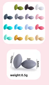 Detailed view of 12mm silicone abacus beads in 16 colors for DIY baby pacifier clips