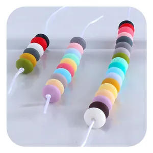 Colorful silicone abacus beads for DIY baby pacifier clips and teething jewelry