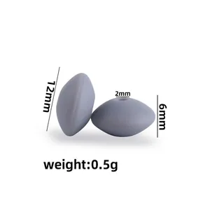 Grey 12mm silicone abacus beads for DIY baby pacifier clips and teething necklaces