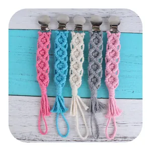 Catenella Portaciuccio Intrecciata a Mano in Cotone Per Neonati Stile Bohémien Cinturino Portaciuccio Per Accessori Giocattolo Dentizione
