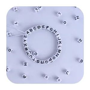 7mm white acrylic alphabet beads set A-Z for DIY jewelry and pacifier chains