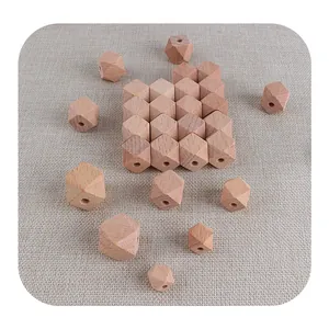 Perline Geometriche in Legno di Faggio Naturale per Creazione Gioielli Fai da Te Accessori per Collane e Braccialetti per Neonati
