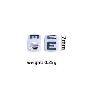 Set of 7mm white acrylic alphabet beads for DIY jewelry and custom pacifier clips