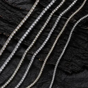 Detailed comparison of various widths and colors of zirconia tennis chain necklaces
