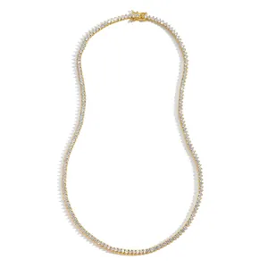 Collier tennis doré 2,5mm à 3 griffes avec zircone et fermoir de sécurité double