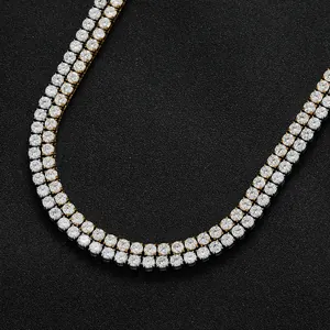 4mm Edelstahl Tennis-Kette mit Zirkonia-Steinen in Gold und Silber Finish für Herren Hip-Hop