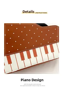 Detail van piano-crossbodytas met stippenpatroon en nauwkeurige stiksels