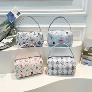 Sacs à main matelassés minimalistes avec imprimés floraux et fermeture éclair sûre