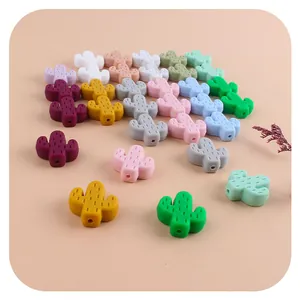 Perle in Silicone a Forma di Cactus Senza BPA per Catenella Portaciuccio Fai da Te Pendente per Dentizione Accessorio per Gioielli