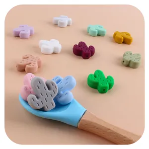 Perle in silicone a forma di cactus per catenelle ciuccio e massaggiagengive DIY
