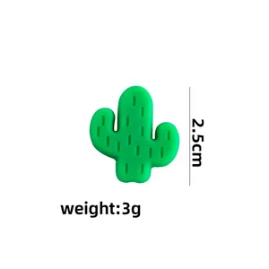 Perla massaggiagengive in silicone cactus verde 2,5cm per accessori catenella ciuccio