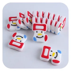 DIY Christmas snowman silicone beads for baby pacifier clips and teething accessories