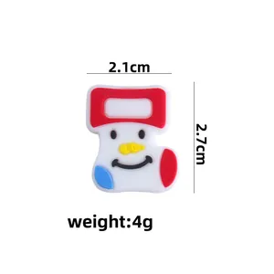 DIY Christmas sock silicone bead pacifier clip accessory with 2.1x2.7cm dimensions