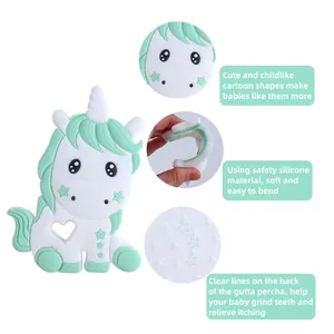 Massaggiagengive in silicone per neonati a forma di unicorno con superficie ruvida