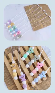 Détail du pendentif de dentition koala en silicone et perles colorées pour nourrissons