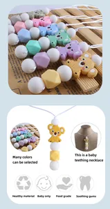Collier de dentition Koala en silicone de qualité alimentaire avec perles colorées