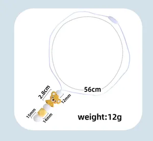 Spécifications de taille du collier de dentition koala en silicone avec cordon de 56cm
