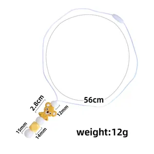 Collier de dentition koala en silicone pour bébés avec pendentif jaune et fermoir de sécurité