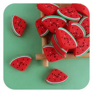 Cartoon Wassermelone Silikonperlen für DIY Schnullerketten und Baby Beißring Zubehör