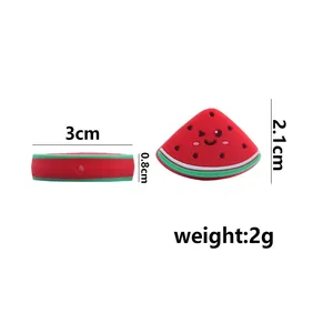 Cartoon Wassermelone Silikon-Beißring Perle für DIY Schnullerketten Größe 3cm x 2,1cm