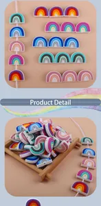 Perline arcobaleno in silicone per catenelle portaciuccio e massaggiagengive fai-da-te