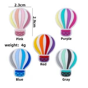 DIY Cartoon Heißluftballon Silikon Beißring Zubehör in fünf lebendigen Farben