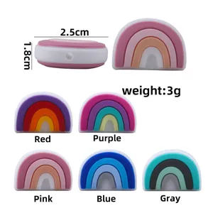 Perline arcobaleno in silicone fai-da-te in vari colori per catenelle ciuccio