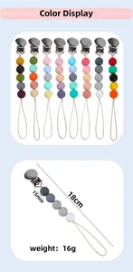 Specifiche dettagliate sulle dimensioni per catenelle portaciuccio in silicone