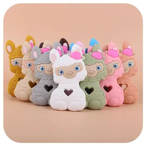 Baby Silicone Alpacca Teether Sheep Shaped Molar Toy For Infants Heart Design Grip Training Relief BPA Free Soft Toddler Toy