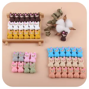 Food Grade Silicone Beads Cartoon Llama Alpaca Shape For Baby Teether Pacifier Chain DIY Jewelry Making Accessories