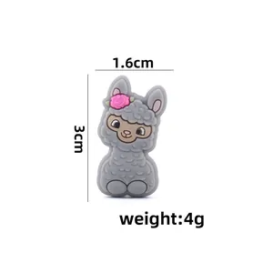 Cartoon sheep silicone bead for pacifier clips with 1.6cm x 3cm dimensions and 4g weight