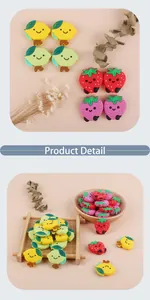 Détail de perles en silicone en forme de fraise et citron pour bijoux DIY et dentition