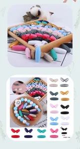 Detail view of colorful breakaway plastic safety clasps for DIY necklace and bracelets