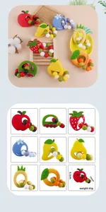 Détails des anneaux de dentition en silicone en forme de fraise et mangue pour bébés