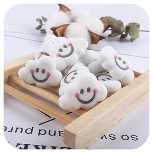 Cuentas de silicona con forma de nube y cara sonriente para chupeteros de bebé DIY