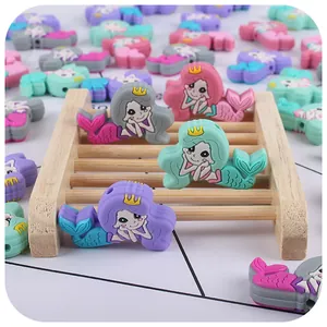 Perles sirène en silicone pour attaches-tétines DIY et accessoires de dentition
