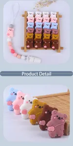 Dettaglio di perline in silicone a forma di orso per catenelle ciuccio e massaggiagengive