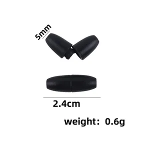5mm black plastic breakaway safety clasps for DIY necklaces and lanyards, 2.4cm length