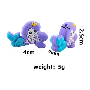 Perle en silicone sirène violette pour attache-tétine DIY et accessoire de dentition