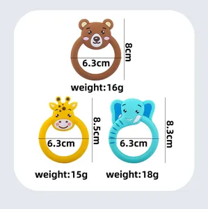 Spécifications des anneaux de dentition en silicone pour bébé avec ours et girafe