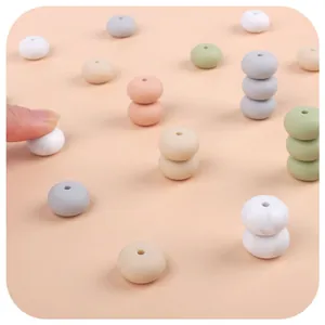 Cuentas de silicona Morandi para joyas de dentición DIY y sujetachupetes en colores pasteles