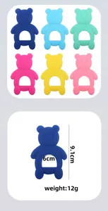 Specifiche delle dimensioni e opzioni di colore per il massaggiagengive in silicone a orso