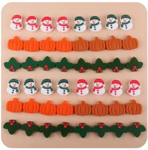Detailed assortment of silicone beads with Christmas snowman and pumpkin designs for DIY