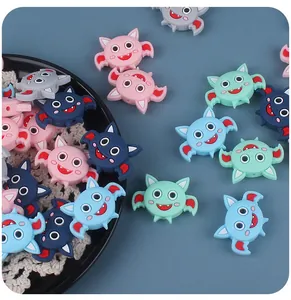 Cuentas de silicona con forma de murciélago para chupeteros DIY y mordedores de bebé